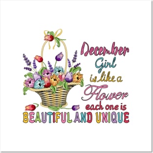 December Girl - Flower Basket Posters and Art